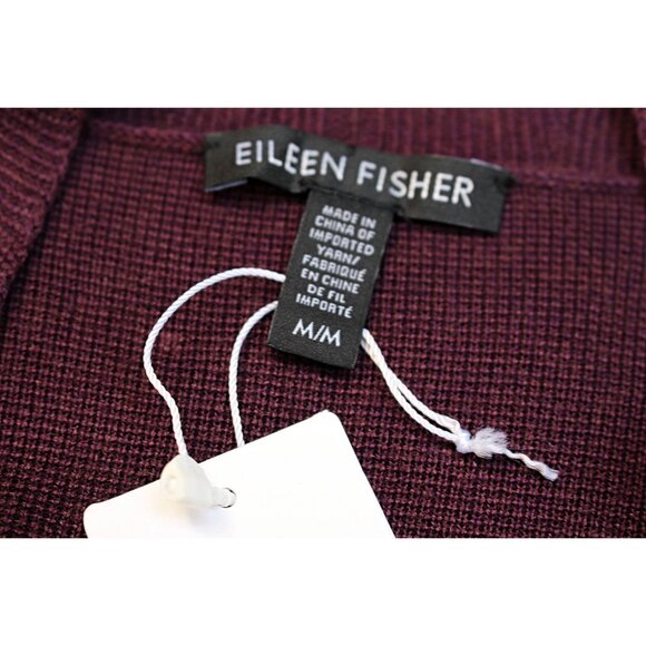 New w/Tags Eileen Fisher "Angle Cardigan in Tencel Silk Interlock" Raisonette M - Picture 4 of 10